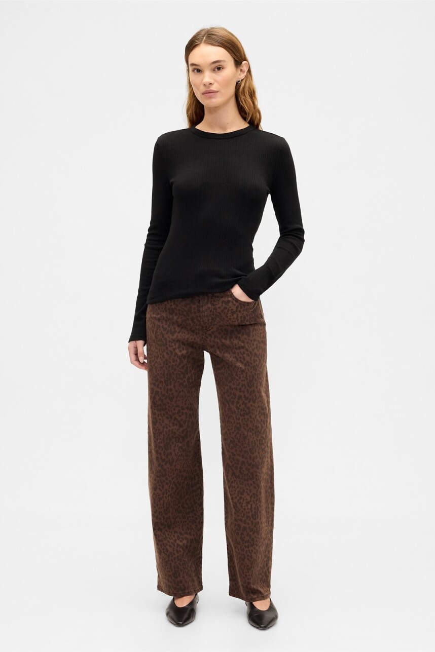 Remera Rib Mujer True Black