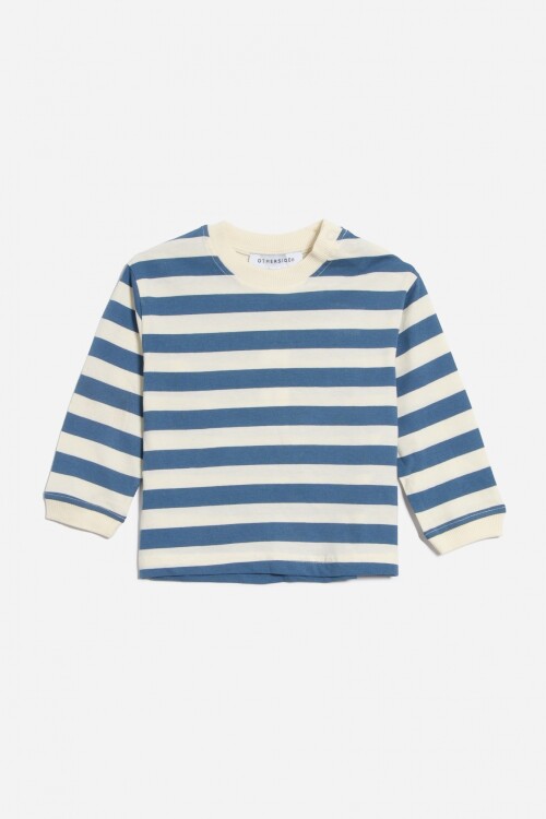 Remera m/l a rayas AZUL Y BLANCO