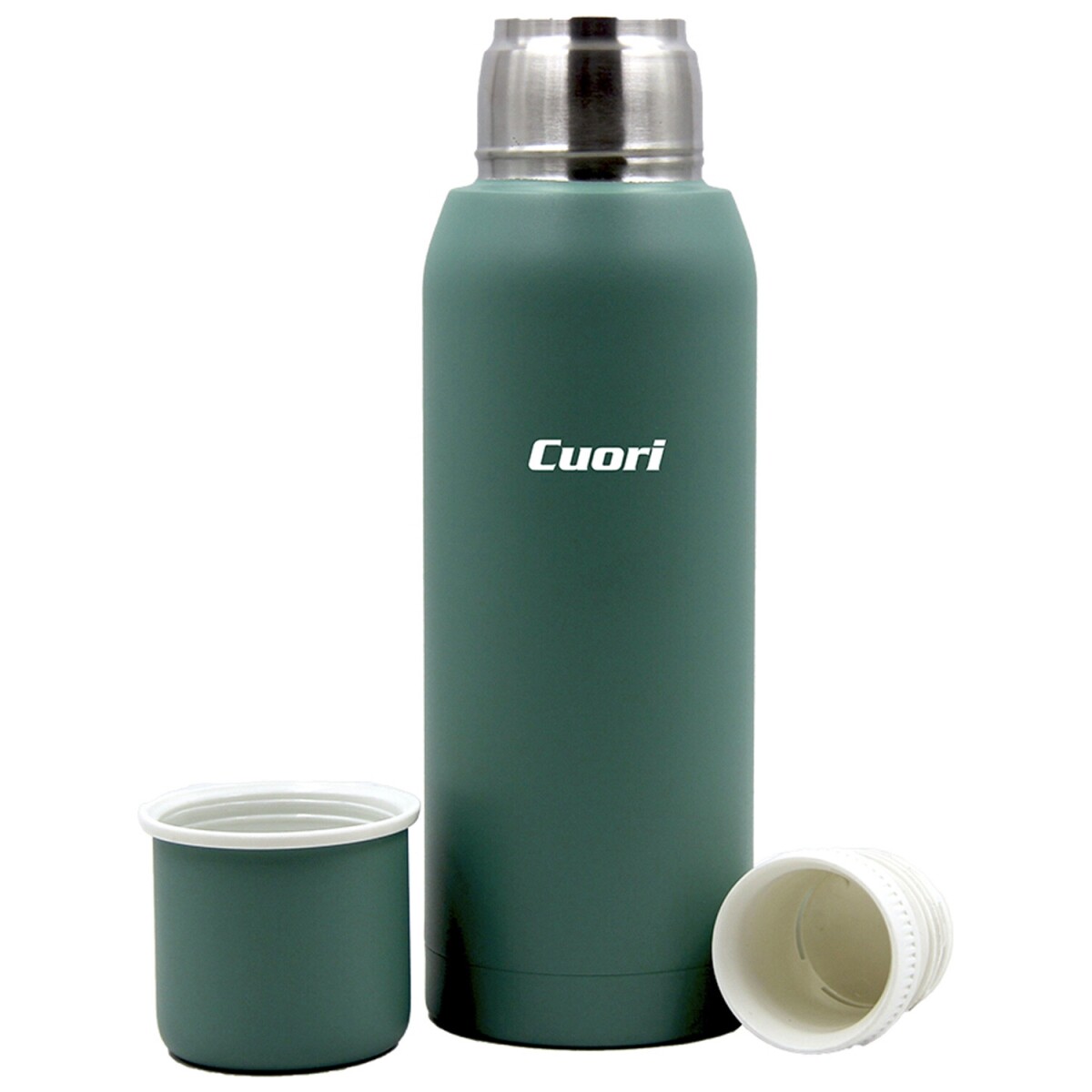 Termo Cuori acaro 1L de acero Inox con tapón cebador - Verde 