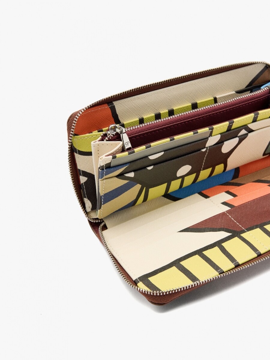 Cartera Estampada Con Textura multicolor