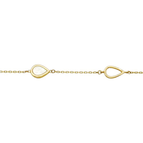 Pulsera Lagrimas-Oro bajo-Nacar-PU8072 conpiedra