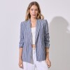 Blazer Lino Lineas AZUL/BLANCO