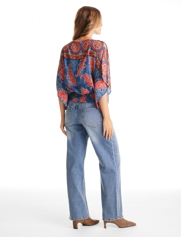 Blusa Dolman Printed AZUL/MULTI
