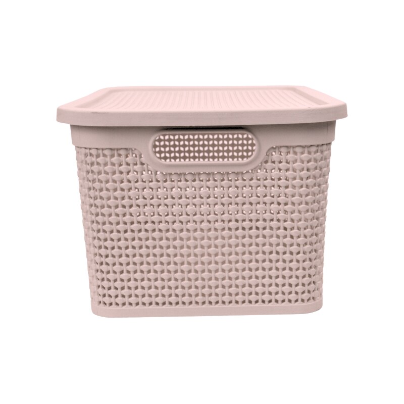Caja simil ratán 15 lts ROSADO