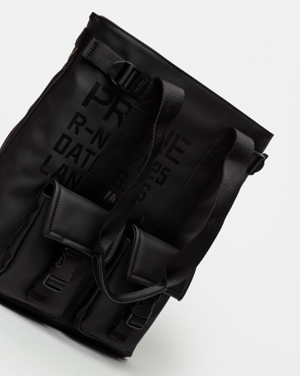 Bolso Daily en efecto cuero rubber Negro Prüne