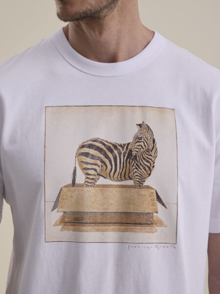 T-SHIRT ESTAMPA CEBRA BLANCO