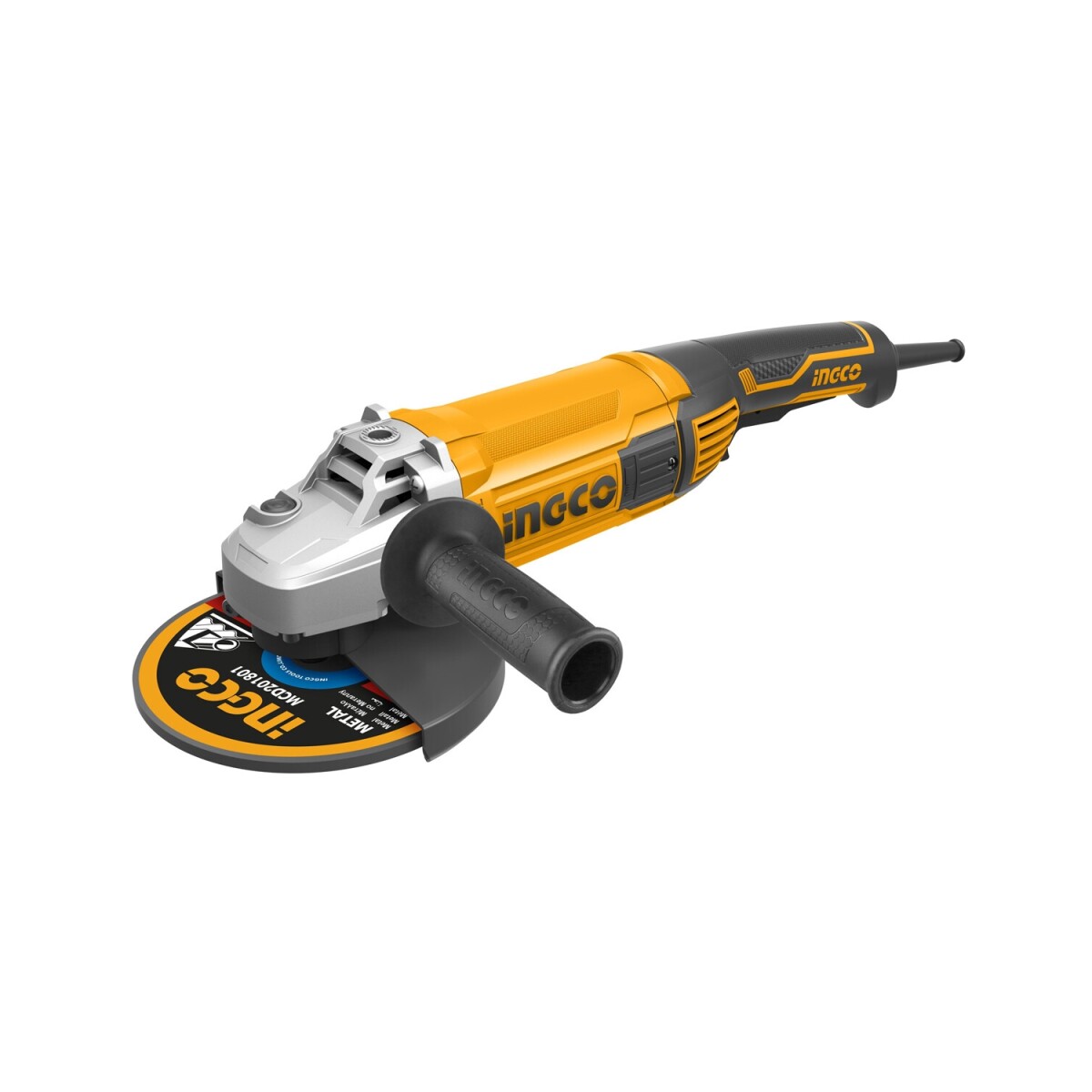 Amoladora angular industrial Ingco 9" 2400W 6300Rpm discos 230mm - Amarillo 