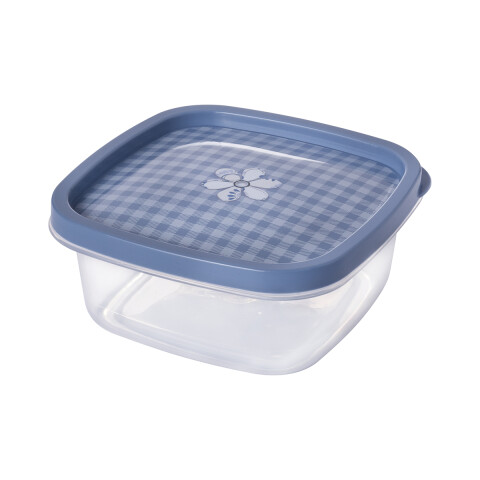 Pote Plástico Varios Diseños 580 ml Flor Azul