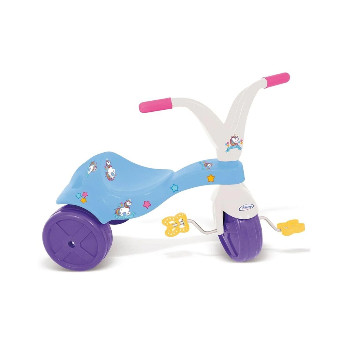 Triciclo de plástico con pedales y asiento ergonómico - Celeste 