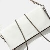Bandolera Curve en cuero graneado Blanco