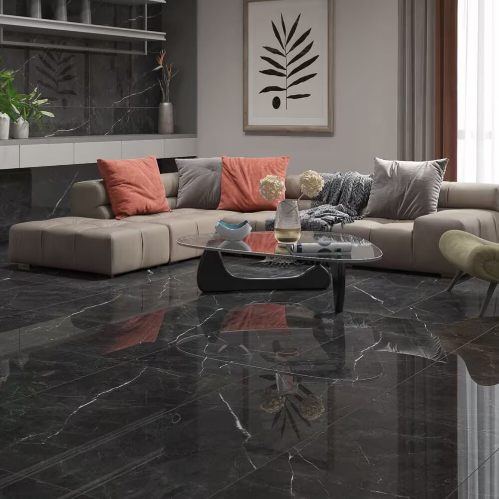 Gres Soberano Black 60x120 cm Pulido Brillante y Rectificado Gres Soberano Black 60x120 Cm Pulido Brillante Y Rectificado