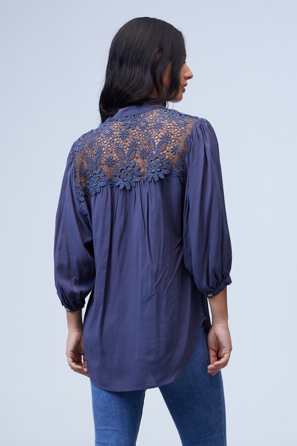 Blusa Crochet AZUL