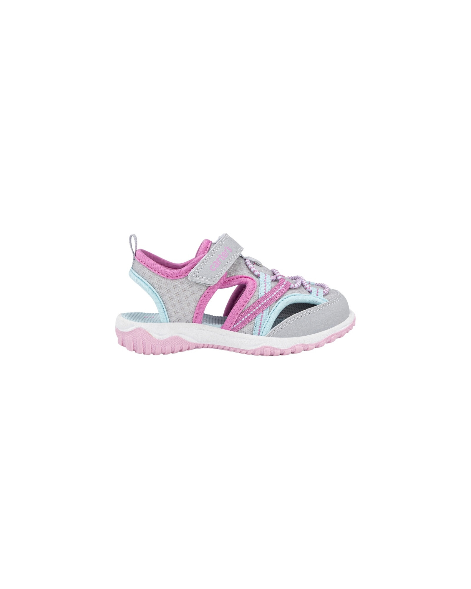 Sandalias deportivas con velcro, tonos gris y rosado Sin color