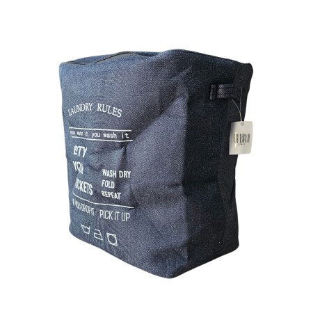 Bolso canasto con cierre y tapa en tela para Ropa Lavanderia Gris Oscuro