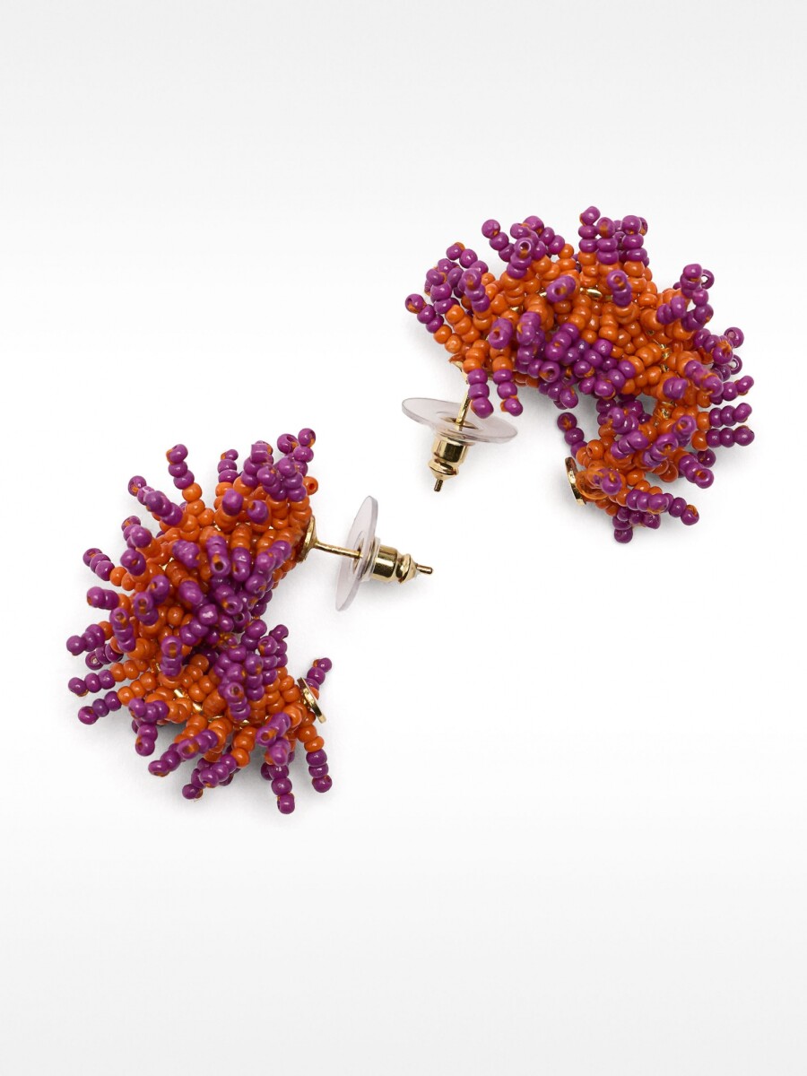 Pendientes De Aro Abiertos Con Abalorios multicolor