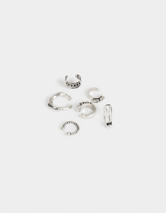Bijou Cuff Set De Earcuffs - Plateado Antique Silver