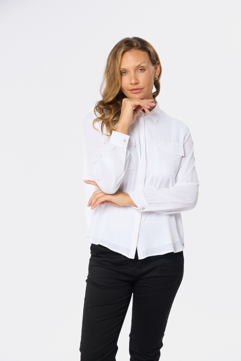 BLUSA MANGA LARGA - Blanco 