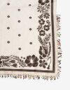 Pañuelos Raso Algodón Flores Pañuelo Raso Estampado Con Flores Y Flecos De Mostacillas - Combinacion Bicolor