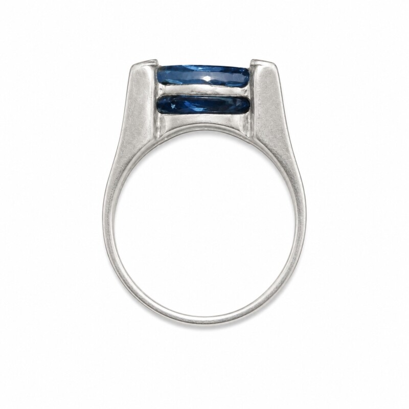 Anillo oval - Plata y Oro - Topacio azul - AN5985 conpiedra