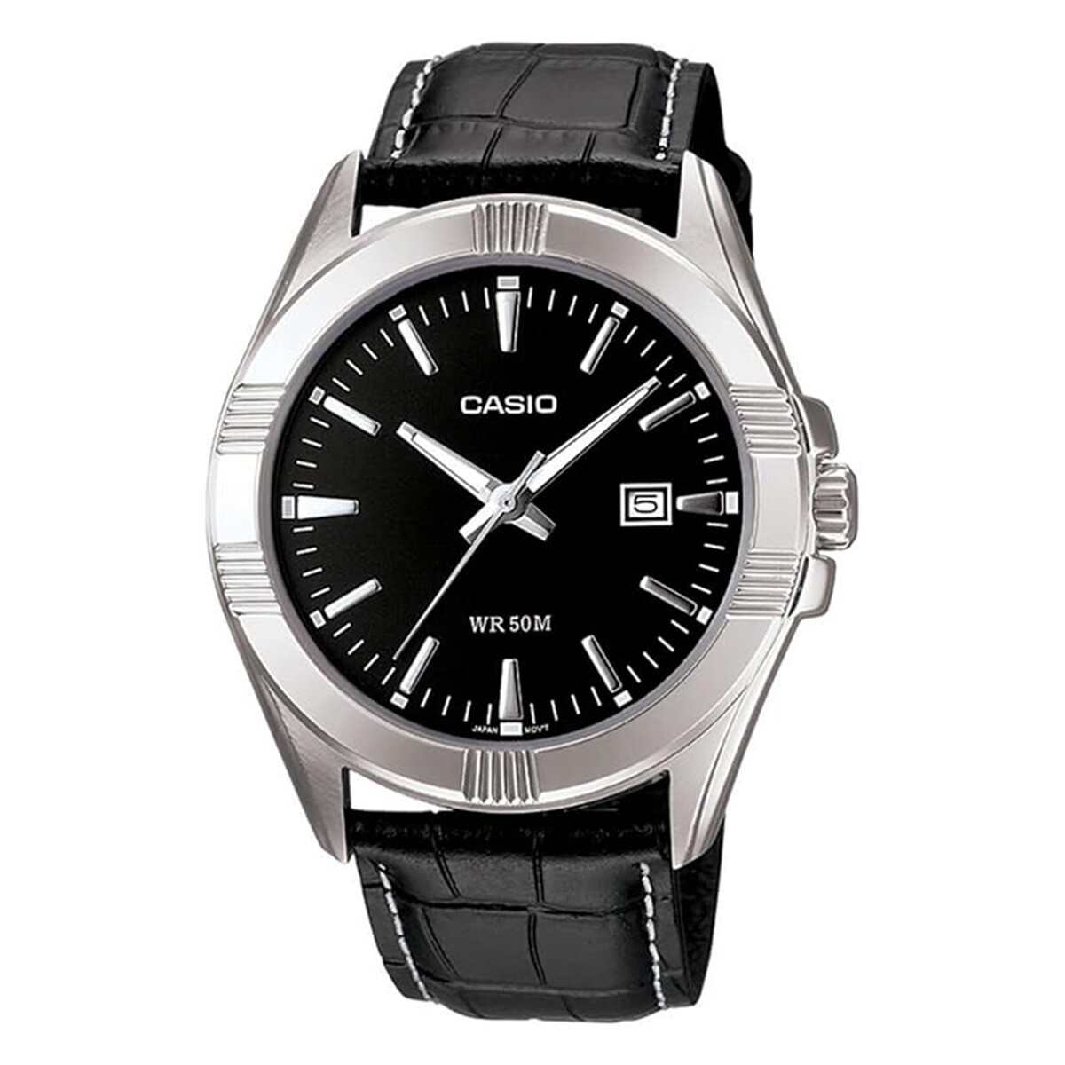 Reloj CASIO MTP1308L-1AVDF Cuero Negro Esfera 44mm 