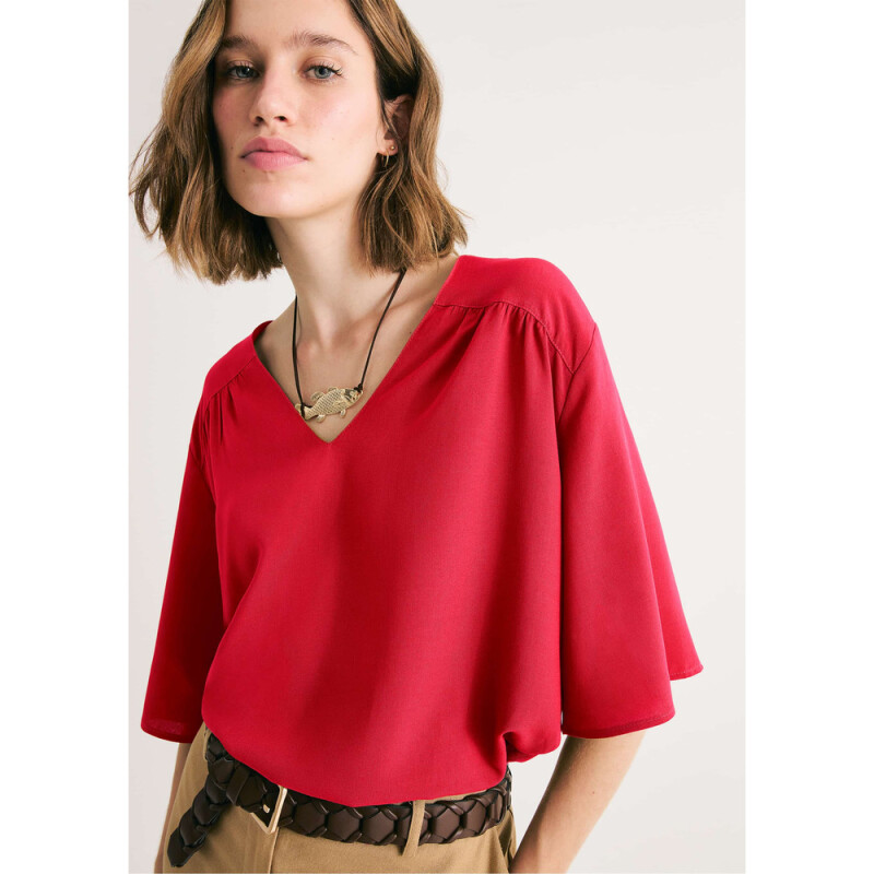 BLUSA FEM VERMELHO ESCURO