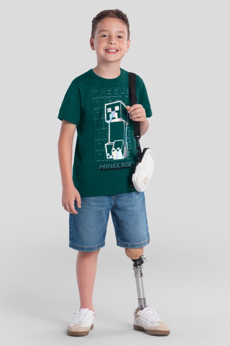 Remera con Serigrafía. Verde