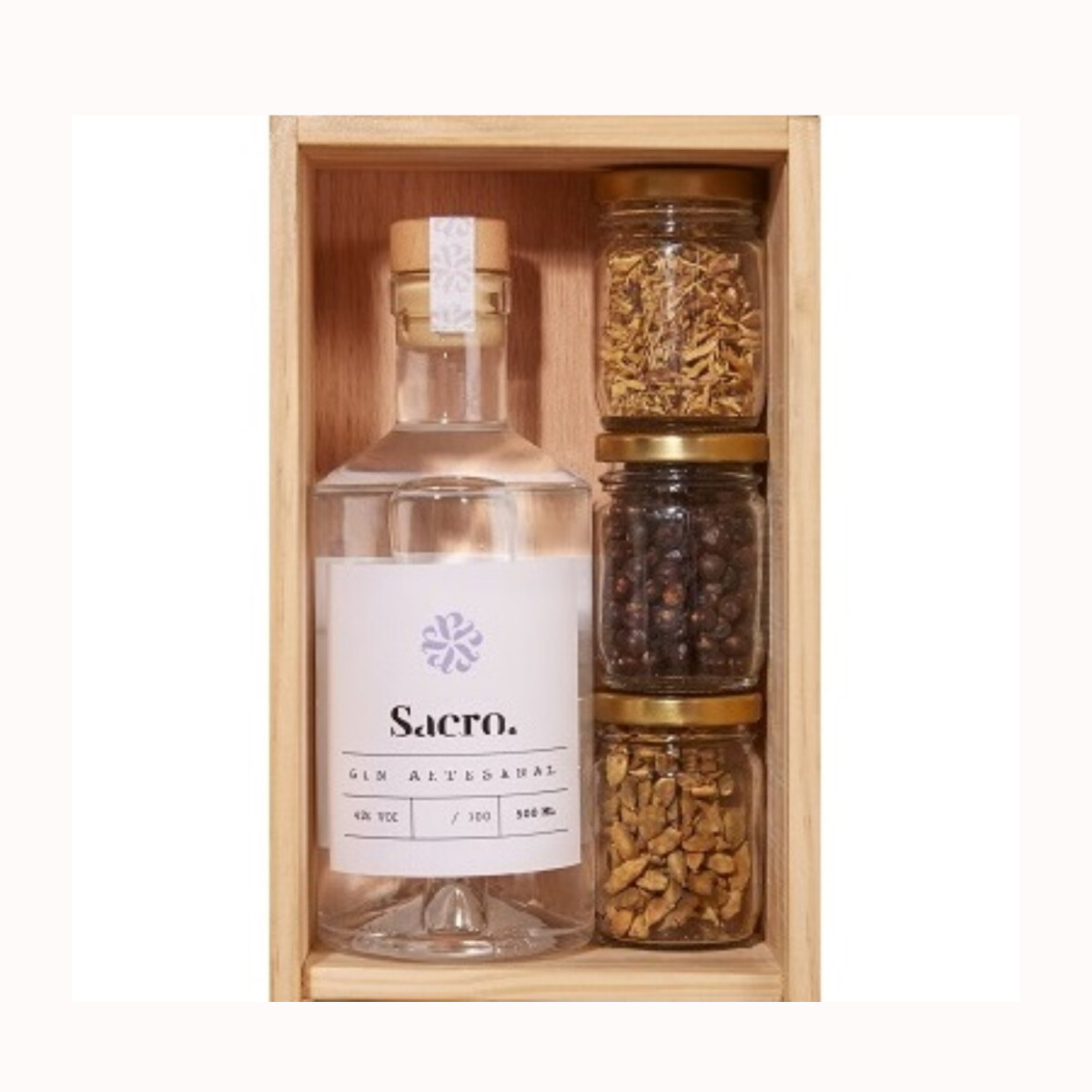 Gin Artesanal Sacro en Caja con Botánicos - 500 ml 