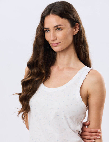 MUSCULOSA ALGODÓN CON VOLADOS Blanco