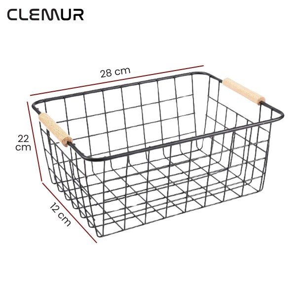 Canasto Organizador de Cocina IMBACK | Metálico, Versátil y con Manijas de Madera Canasto Organizador de Cocina IMBACK | Metálico, Versátil y con Manijas de Madera