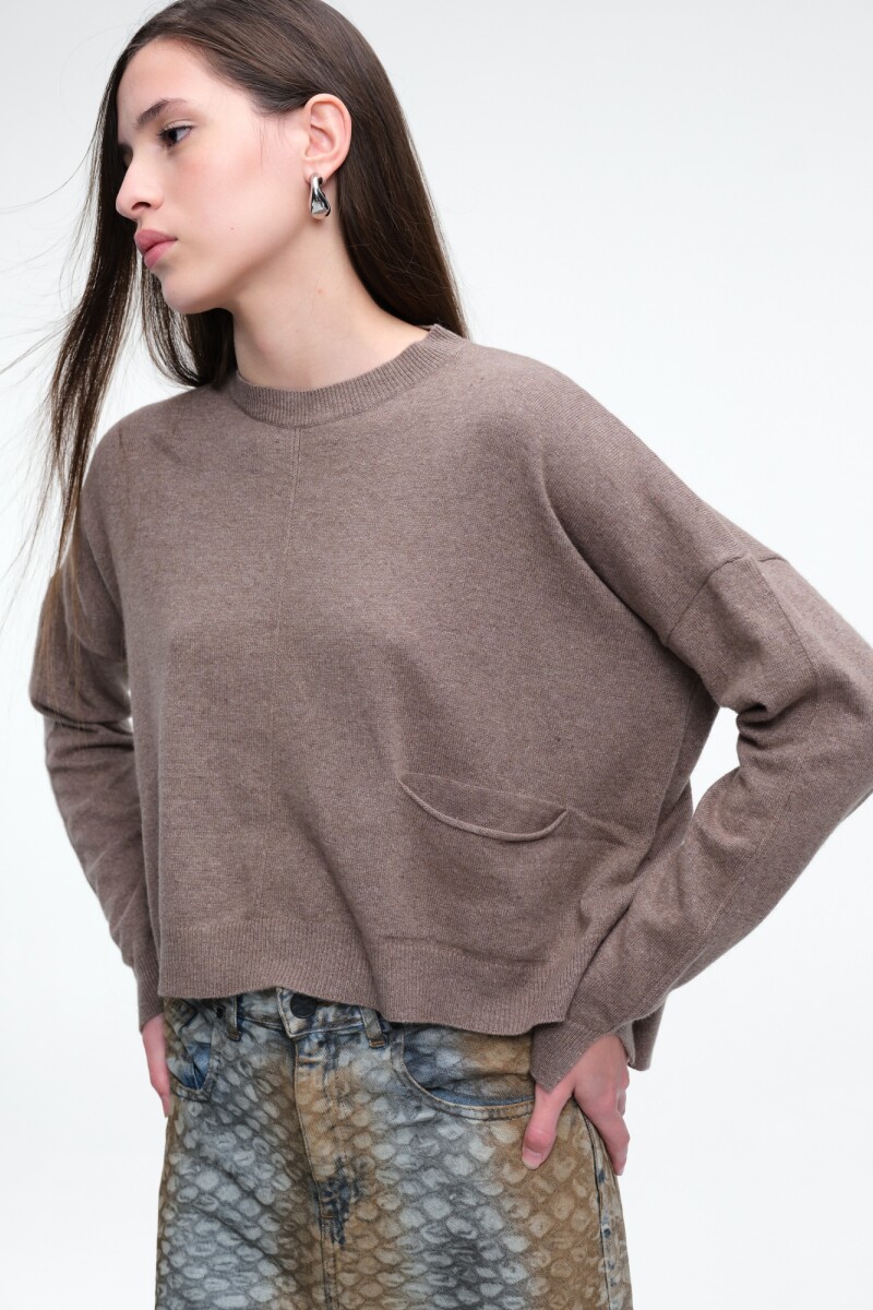 SWEATER COSTURA Camel