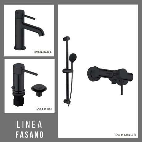 Juego Grifería Lavatorio Bajo Bidet Y Ducha NEGRO