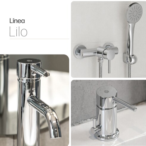 Juego Completo De Griferia De Baño Linea Lilo Fv CROMO