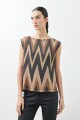 Blusa zig-zag tostado