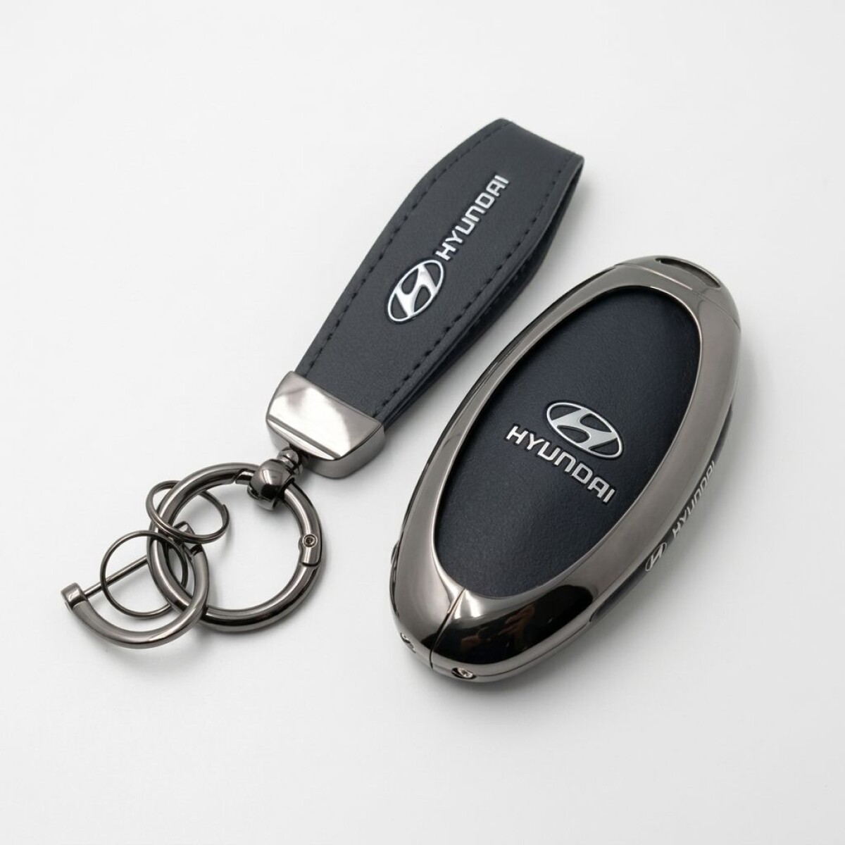 Llavero Para Hyundai Creta - Tucson - Kona Negro Metalizado 