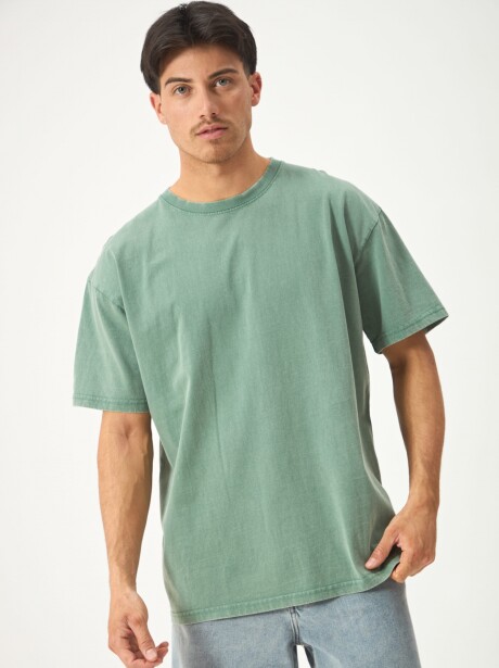 REMERA STONE WASH VERDE