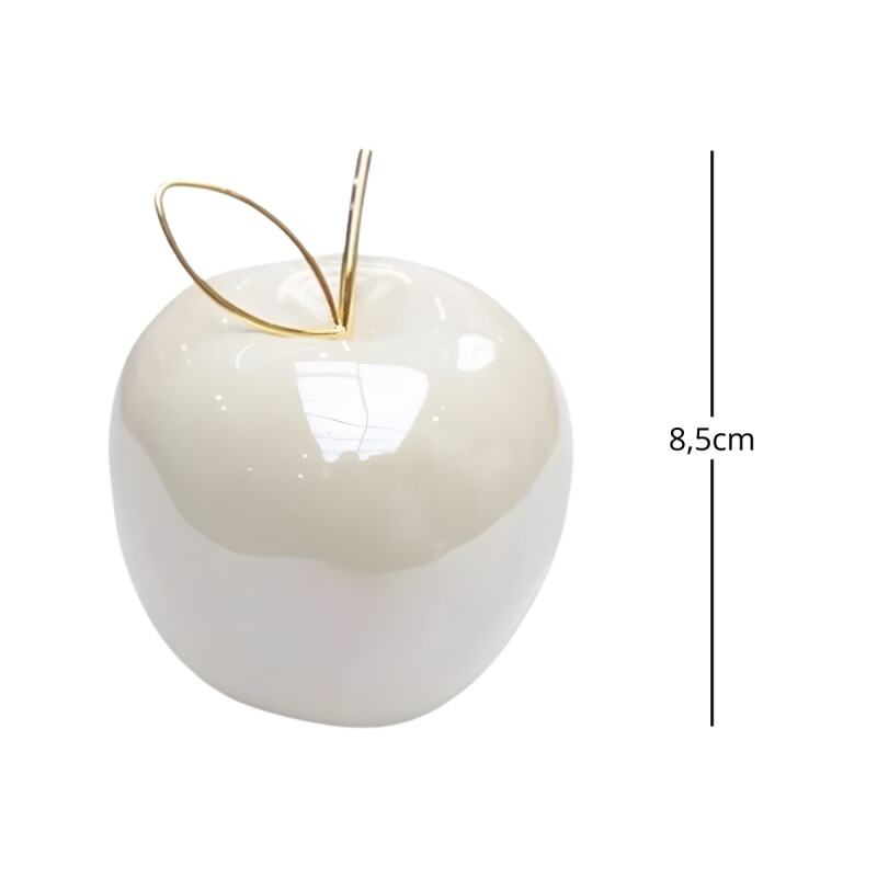 Manzana decorativa 8.5CM BLANCO