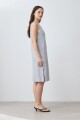 Vestido de lino con botones gris melange