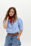 Camisa Cambria en Algodon Light Blue Vichy Checks