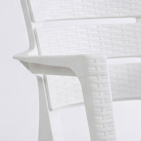 Silla Jardín Rattan Apilable UV 150kg Exterior Turca Blanco