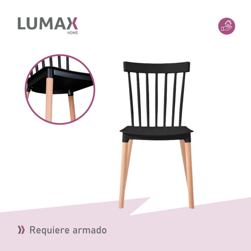 Silla Lizzy Lumax de comedor resistente Negro
