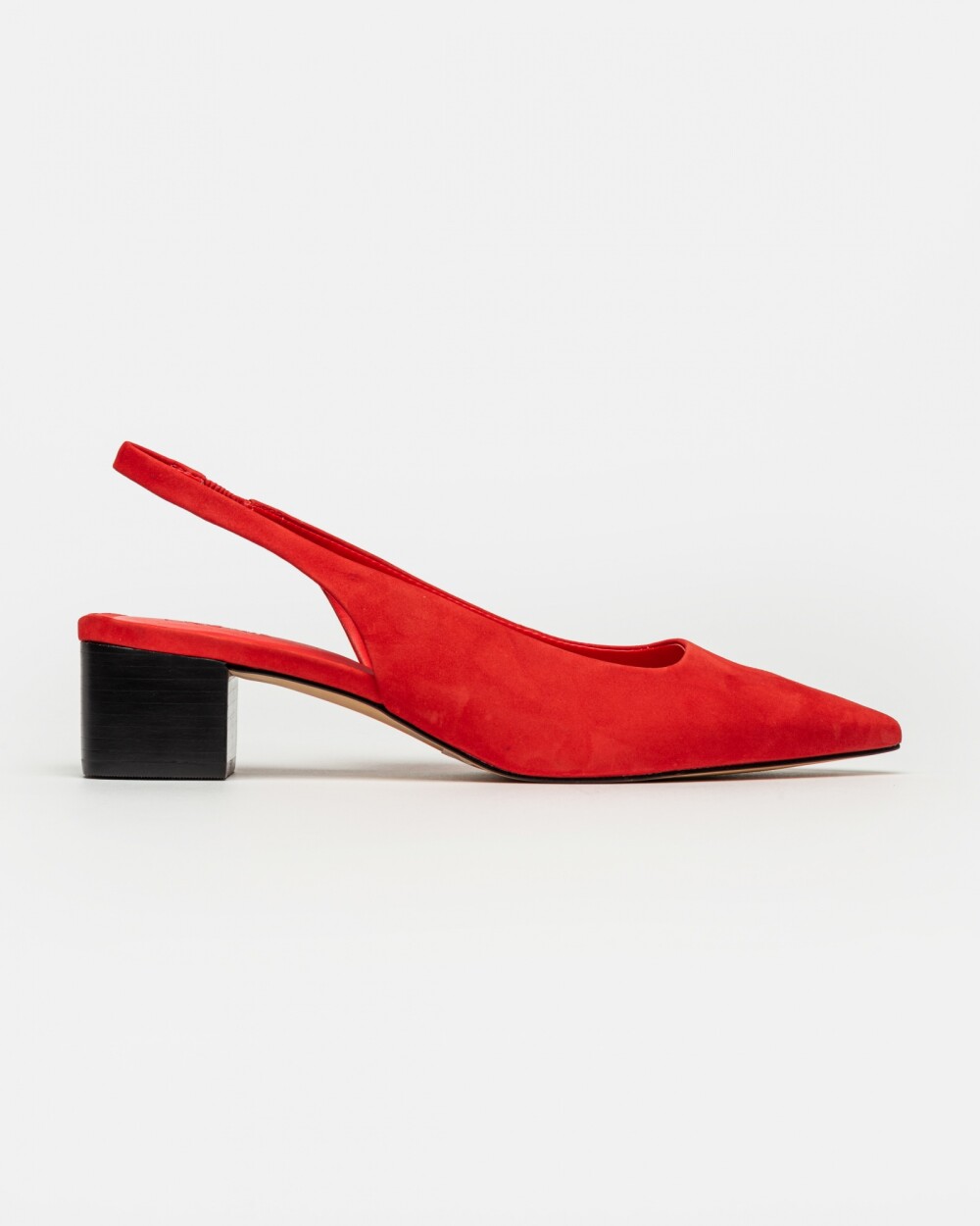 Stiletto Marga En Cuero Nobuk Rojo