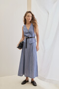 FALDA SARANDI STRIPED Azul Marino