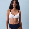 Imagen de Vedetina Gracia – Algodón suave con faja en cintura, calce delicado Azul