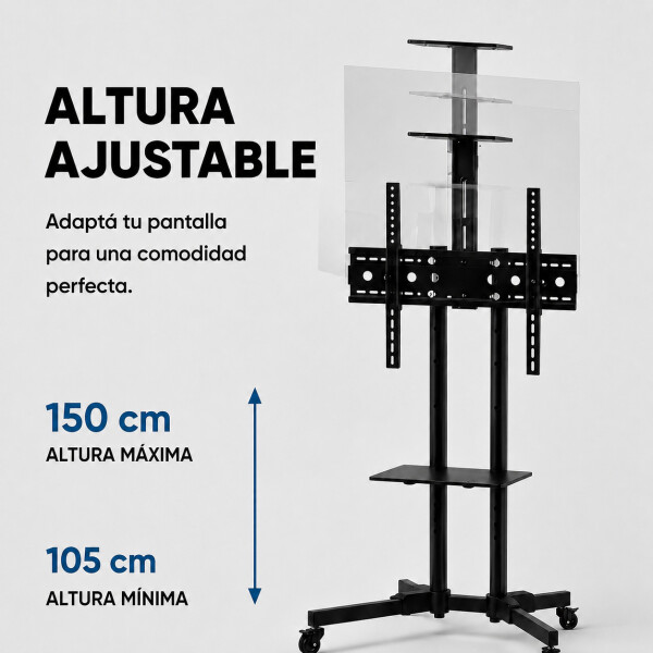 Soporte Movil Para Tv Con Ruedas De Pie Monitor 32 A 65 Soporte Movil Para Tv Con Ruedas De Pie Monitor 32 A 65