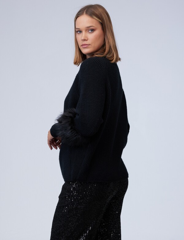 Buzo Faux Fur NEGRO