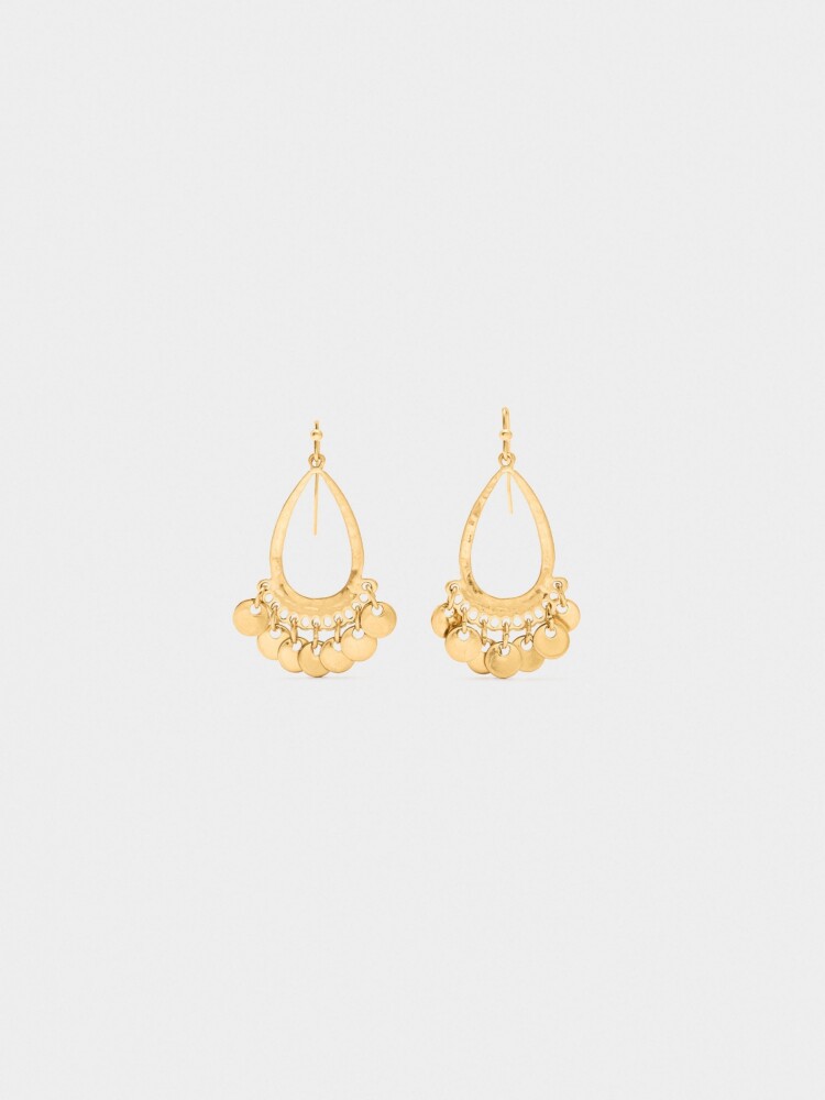 Pendientes Gota Con Medallas dorado