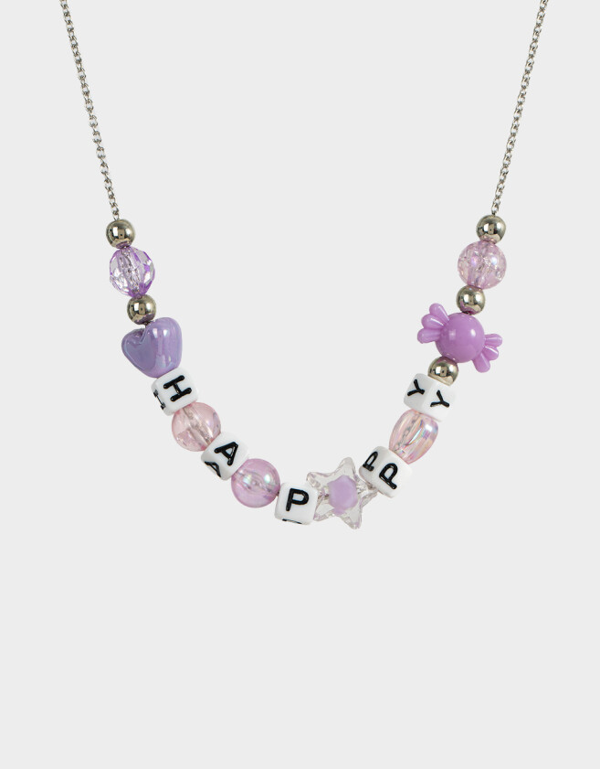 Collares Infantiles Con beads Collar Corto Infantil Beads - Plateado