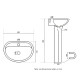 PEDESTAL 85CM ALTURA BLANCO BRILLO - SERIE AQUAX BLANCO
