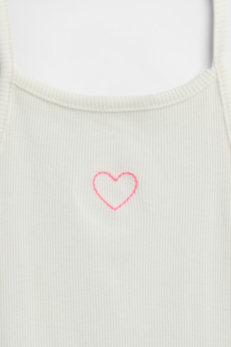 Musculosa Rib Toddler Niña New Off White