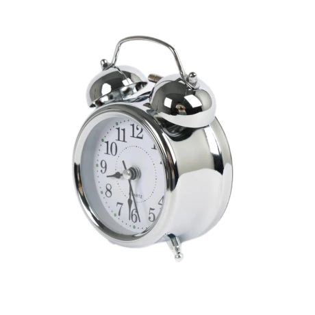 RELOJ DESPERTADOR PLATEADO DISEÑO RETRO RELOJ DESPERTADOR PLATEADO DISEÑO RETRO